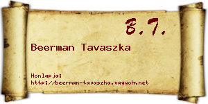 Beerman Tavaszka névjegykártya